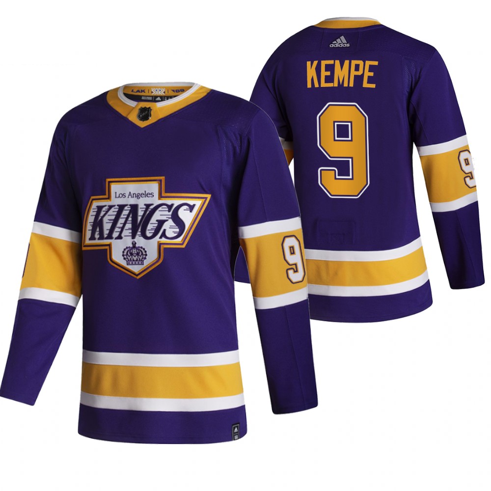 2021 Adidias Los Angeles Kings #9 Adrian Kempe Black Men Reverse Retro Alternate NHL Jersey